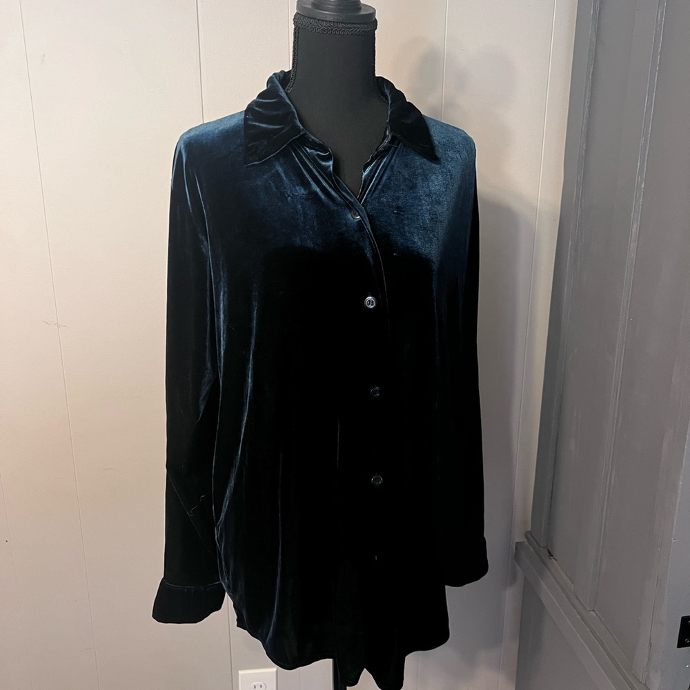 Vintage Velvet Button-Up Shirt